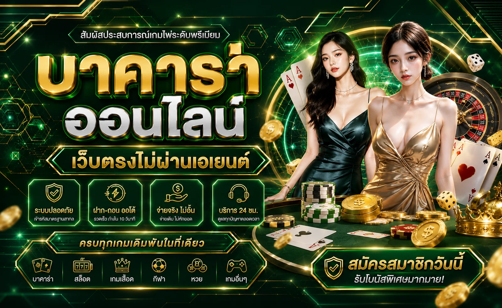 โต๊ะบาคาร่าคาสิโนออนไลน์ WISDOMZ ถ่ายทอดสดจากสตูดิโอจริง